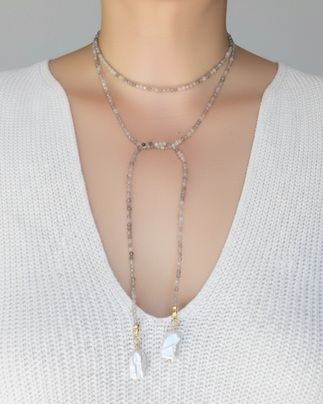 Collar largo con vuelta