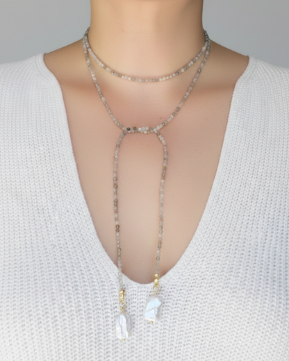 Collar largo con vuelta