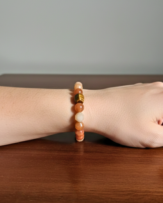 Pulsera de ágata y jade natural.