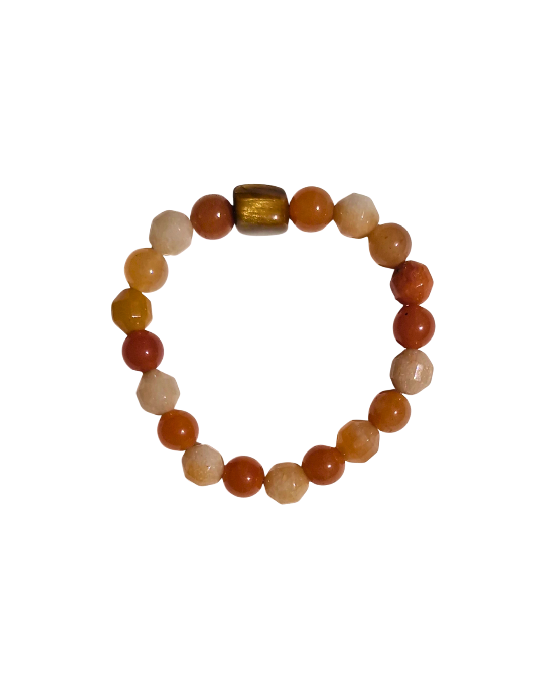 Detalle de pulsera de ágata y jade natural.