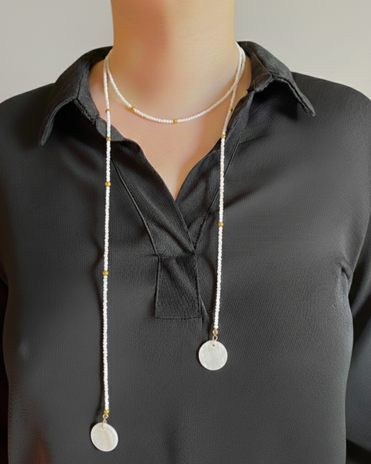 COLLAR LARIAT BLANC